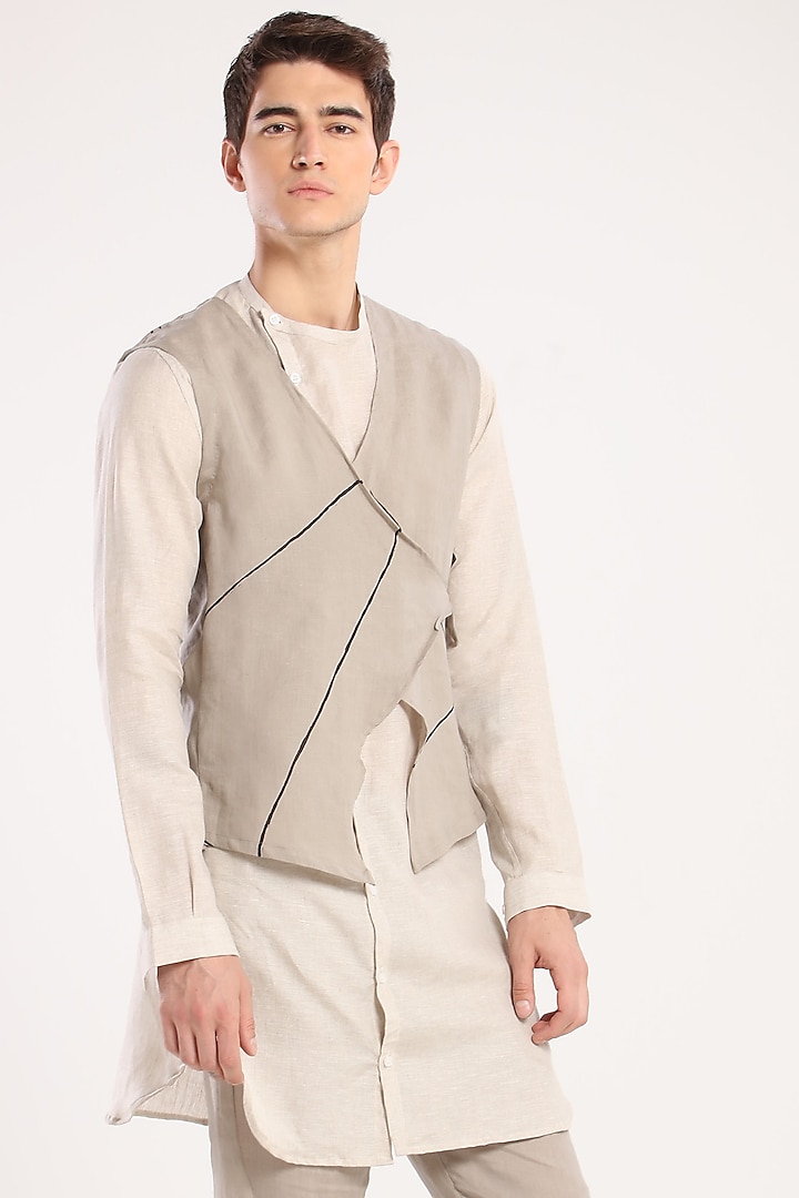Grey Linen Waistcoat by Son Of A Noble SNOB
