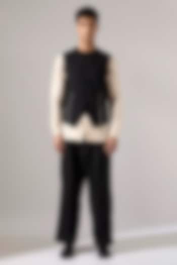 Black Cotton Hand Embroidered Waistcoat by Son Of A Noble SNOB Men at Pernia's Pop Up Shop