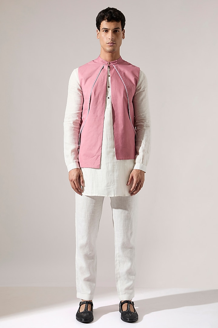 Pink Cotton Bundi Jacket by Son Of A Noble SNOB Men at Pernia's Pop Up Shop