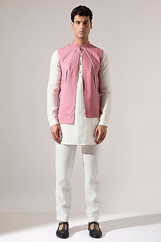 Pink Cotton Bundi Jacket by Son Of A Noble SNOB Men