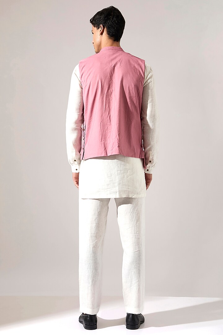 Pink Cotton Bundi Jacket by Son Of A Noble SNOB Men at Pernia's Pop Up Shop