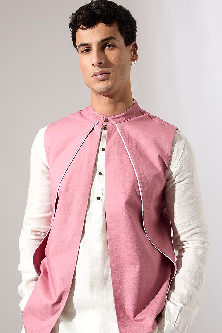 Pink Cotton Bundi Jacket by Son Of A Noble SNOB Men at Pernia's Pop Up Shop