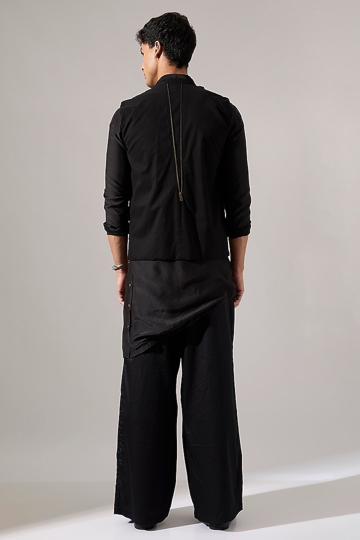 Black Modal & Cotton Pant Set by Son Of A Noble SNOB Men at Pernia's Pop Up Shop