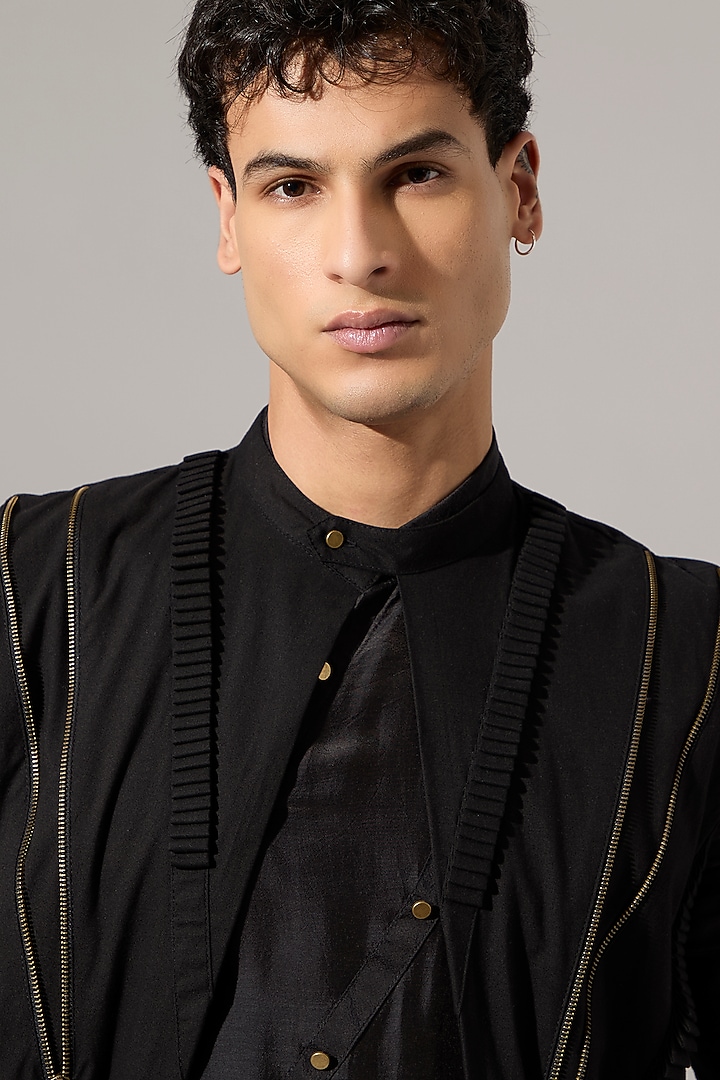 Black Modal & Cotton Pant Set by Son Of A Noble SNOB Men at Pernia's Pop Up Shop