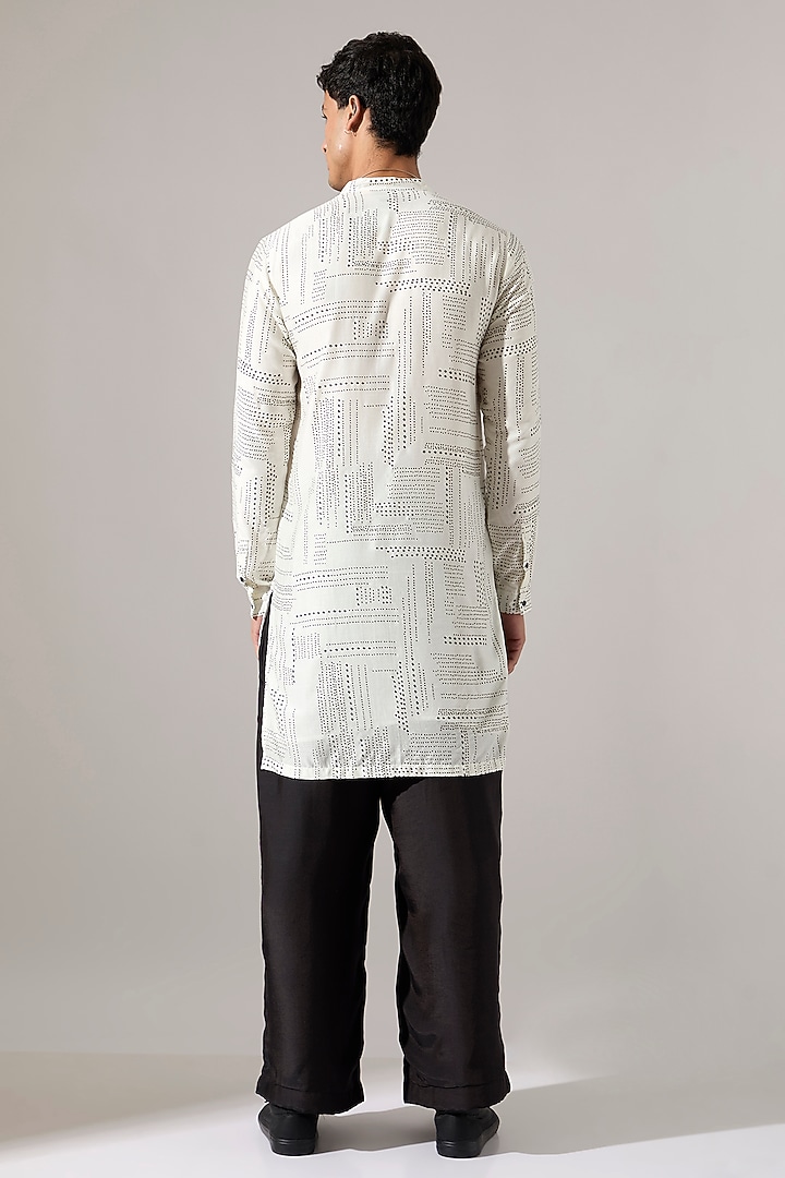 White Modal Printed Kurta Set by Son Of A Noble SNOB Men at Pernia's Pop Up Shop
