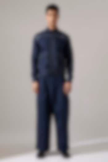 Navy Cotton Co-Ord Set by Son Of A Noble SNOB Men at Pernia's Pop Up Shop