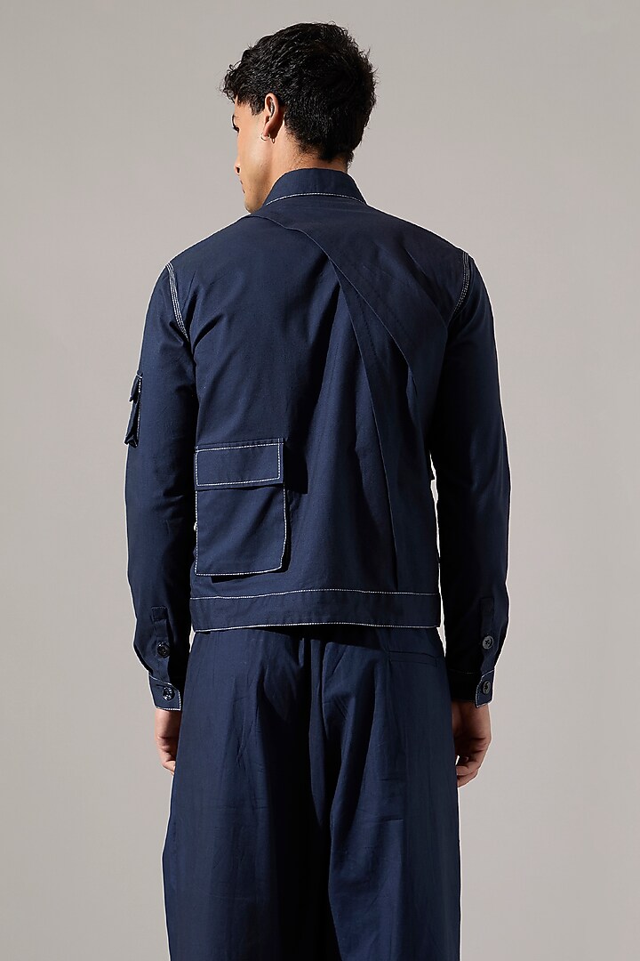 Navy Cotton Co-Ord Set by Son Of A Noble SNOB Men at Pernia's Pop Up Shop
