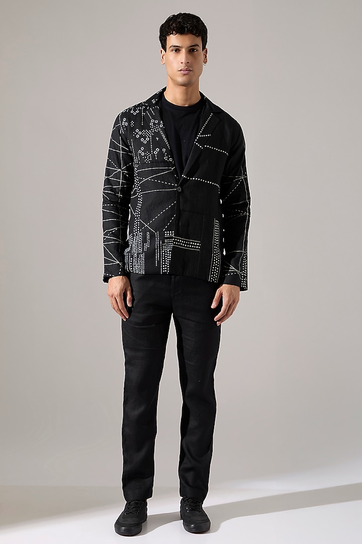 Black Linen Co-Ord Set by Son Of A Noble SNOB Men at Pernia's Pop Up Shop