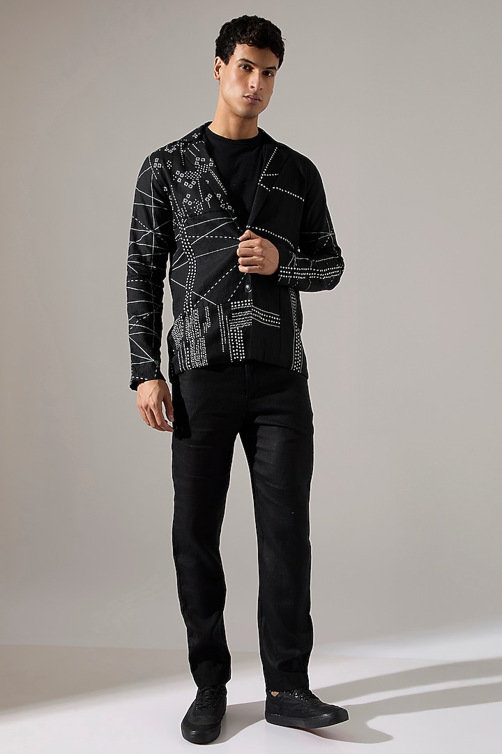 Black Linen Co-Ord Set by Son Of A Noble SNOB Men at Pernia's Pop Up Shop