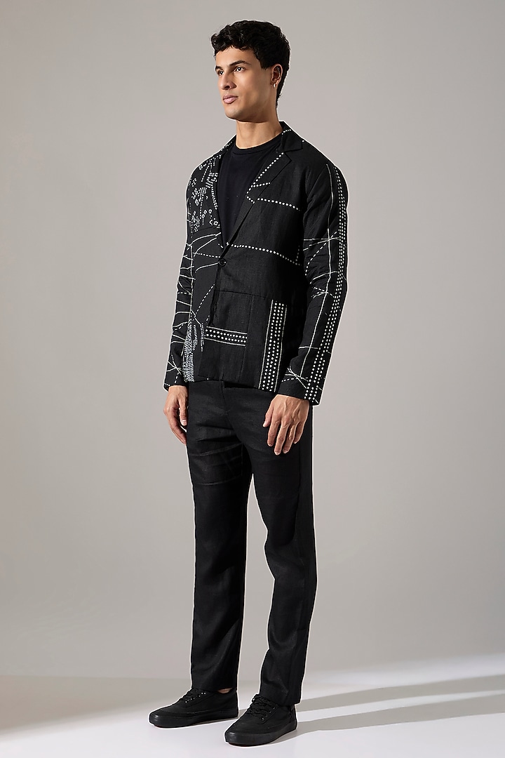 Black Linen Co-Ord Set by Son Of A Noble SNOB Men at Pernia's Pop Up Shop