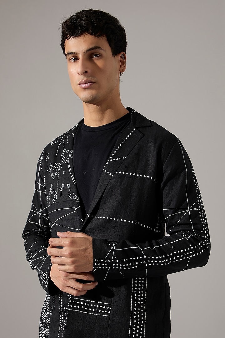 Black Linen Co-Ord Set by Son Of A Noble SNOB Men at Pernia's Pop Up Shop