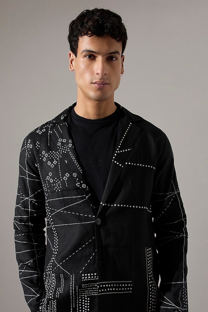 Black Linen Co-Ord Set by Son Of A Noble SNOB Men at Pernia's Pop Up Shop