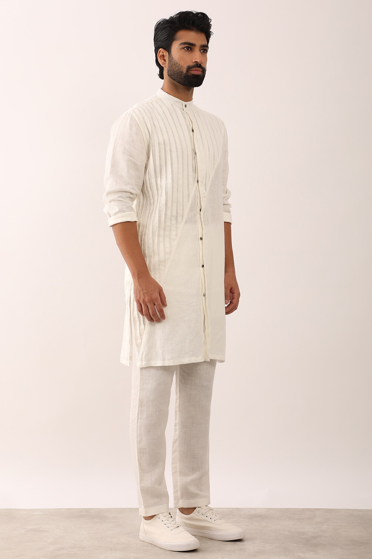 Neerang White Linen Kurta