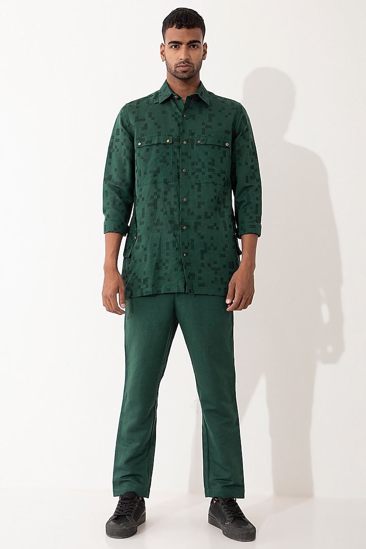 Green Linen Co-Ord Set by Son Of A Noble SNOB Men