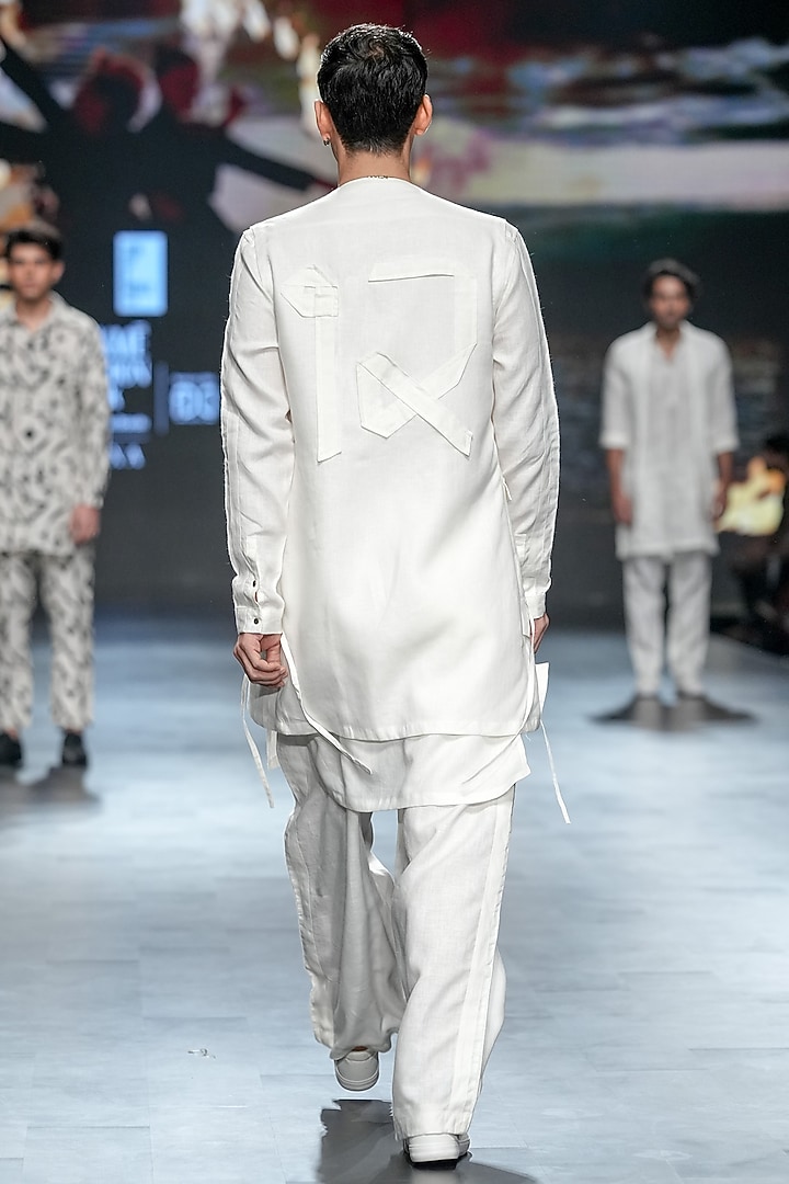 White Linen Waistcoat Set by Son Of A Noble SNOB Men at Pernia's Pop Up Shop