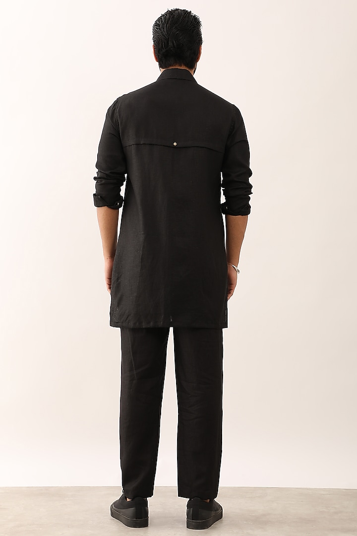 Black Linen Co-Ord Set by Son Of A Noble SNOB Men at Pernia's Pop Up Shop