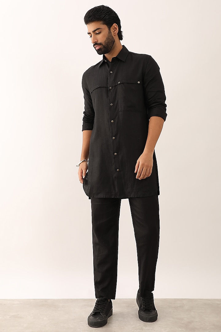 Black Linen Co-Ord Set by Son Of A Noble SNOB Men at Pernia's Pop Up Shop