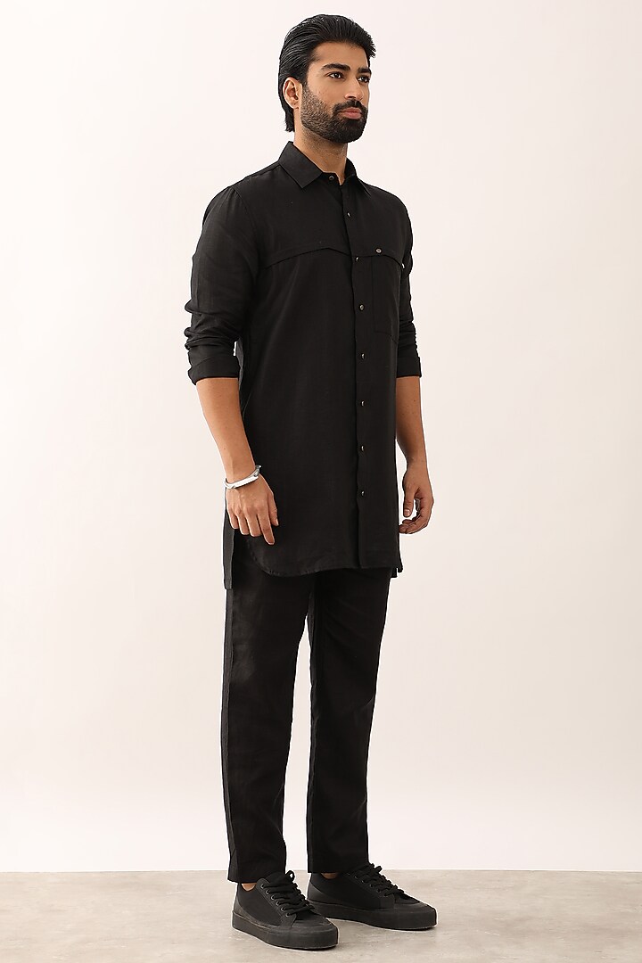 Black Linen Co-Ord Set by Son Of A Noble SNOB Men at Pernia's Pop Up Shop