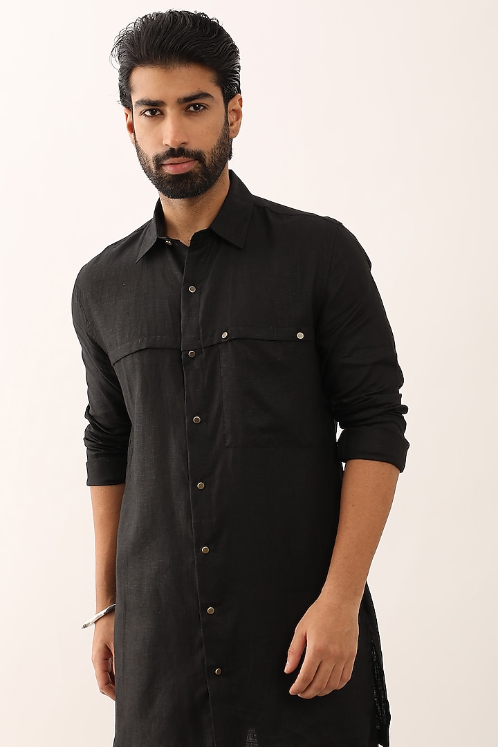 Black Linen Co-Ord Set by Son Of A Noble SNOB Men at Pernia's Pop Up Shop