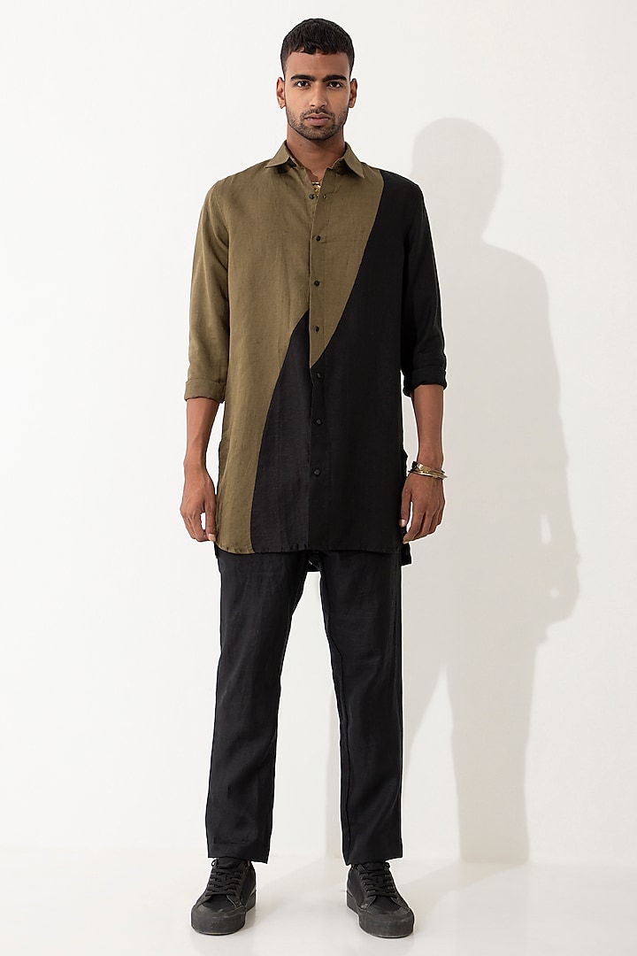 Black Linen Pant Set by Son Of A Noble SNOB Men