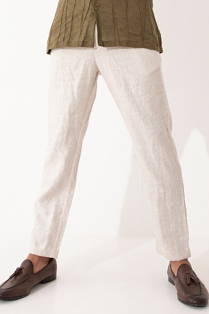 White Linen Pant Set by Son Of A Noble SNOB Men at Pernia's Pop Up Shop