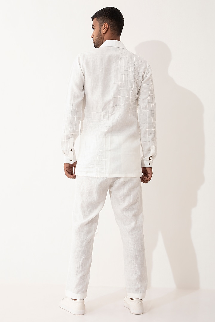 White Linen Pant Set by Son Of A Noble SNOB Men at Pernia's Pop Up Shop