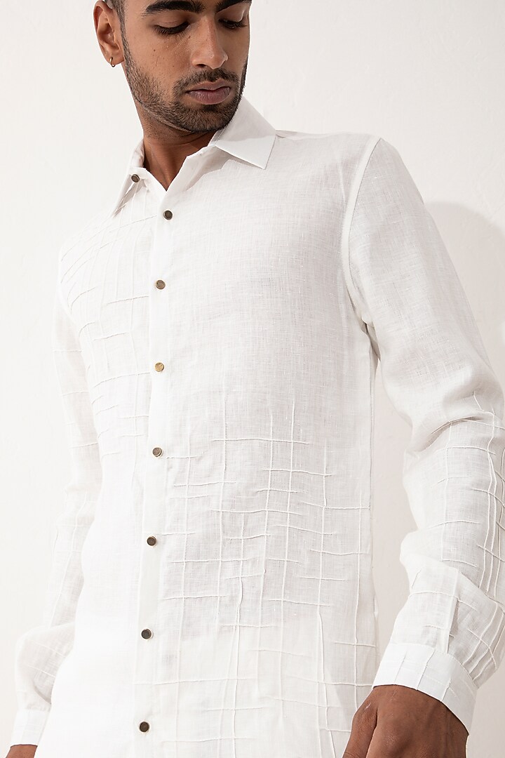 White Linen Pant Set by Son Of A Noble SNOB Men at Pernia's Pop Up Shop