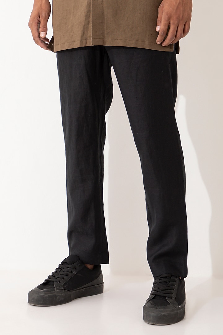 Black Linen Pant Set by Son Of A Noble SNOB Men at Pernia's Pop Up Shop
