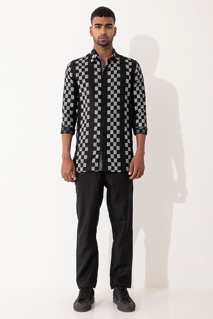 Black Linen Pant Set by Son Of A Noble SNOB Men