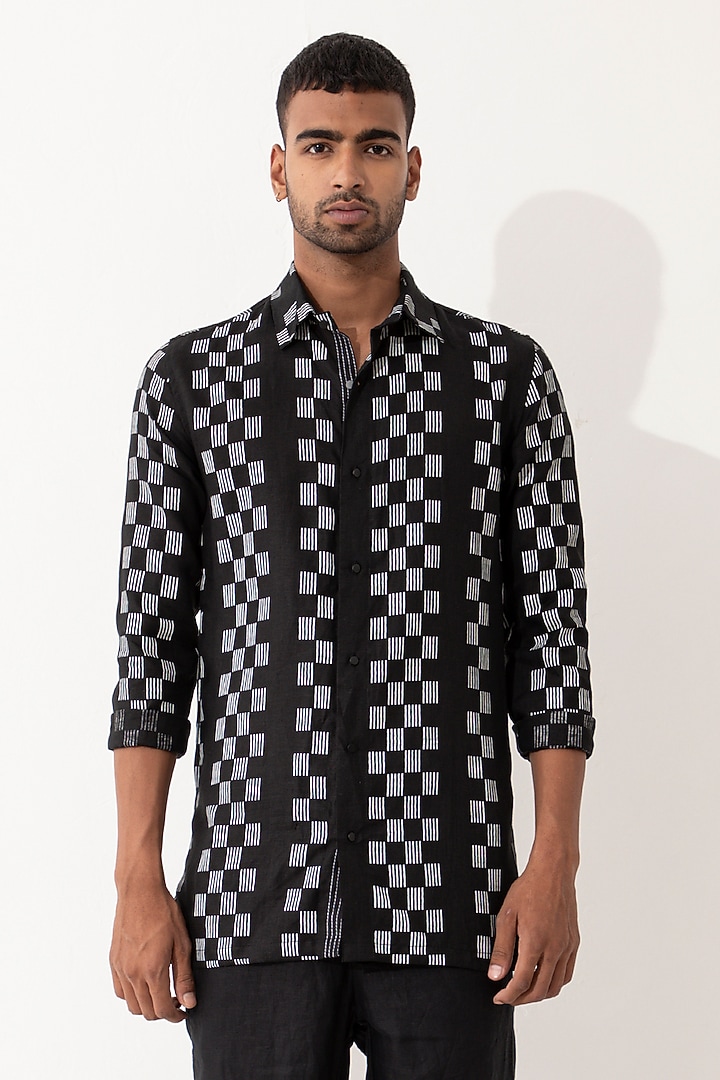 Black Linen Pant Set by Son Of A Noble SNOB Men at Pernia's Pop Up Shop