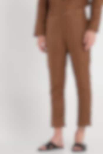 Chipmunk Brown Linen Trousers by Son Of A Noble SNOB