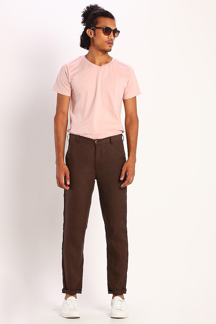 Brown Linen Trousers by Son Of A Noble SNOB