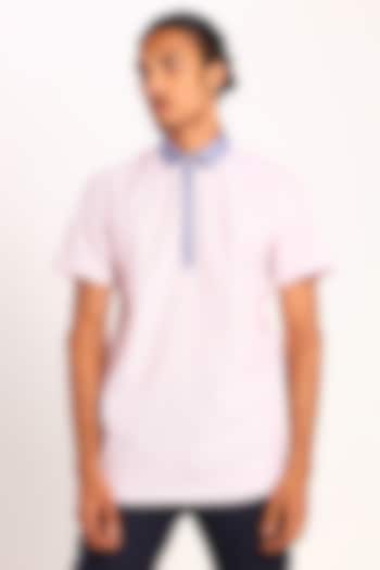 Pink Cotton Polo Party Wear Shirt by Son Of A Noble SNOB at Pernia's Pop Up Shop