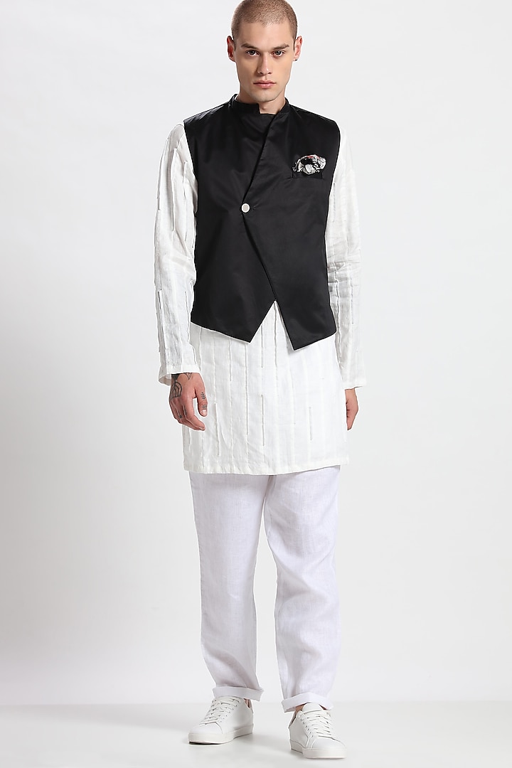 Black Single Button Waistcoat by Son Of A Noble SNOB