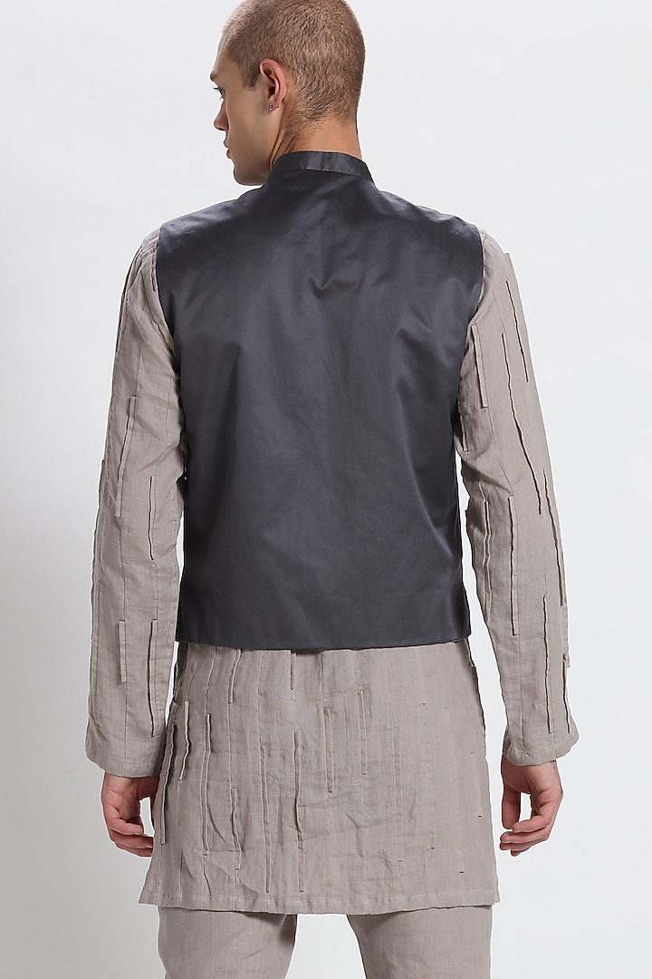 Grey Straight-Cut Waistcoat by Son Of A Noble SNOB at Pernia's Pop Up Shop