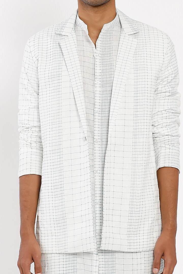 White Linen Blazer by Son Of A Noble SNOB Men at Pernia's Pop Up Shop