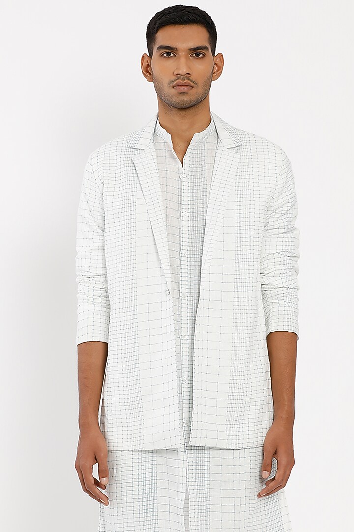 White Linen Blazer by Son Of A Noble SNOB Men at Pernia's Pop Up Shop