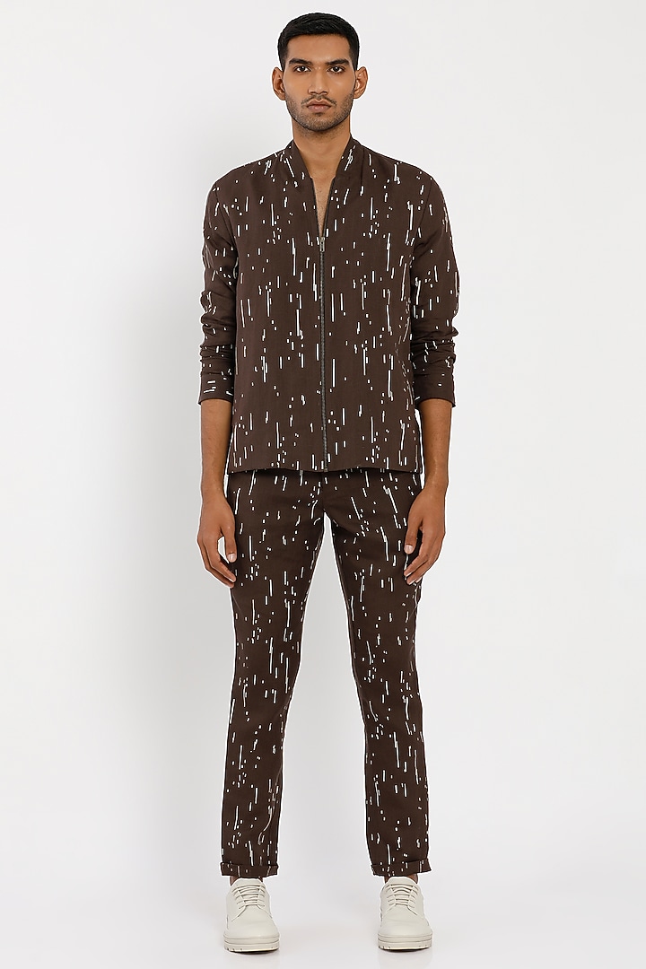 Coffee Brown Linen Jacket by Son Of A Noble SNOB Men at Pernia's Pop Up Shop