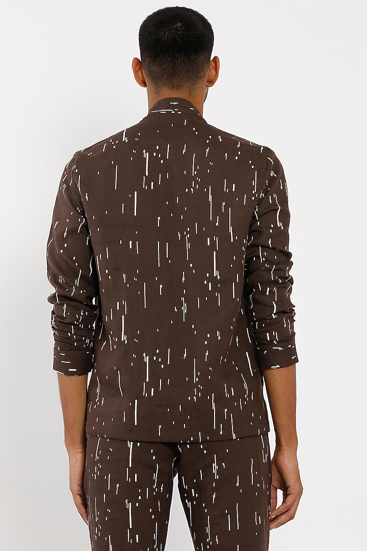 Coffee Brown Linen Jacket by Son Of A Noble SNOB Men at Pernia's Pop Up Shop