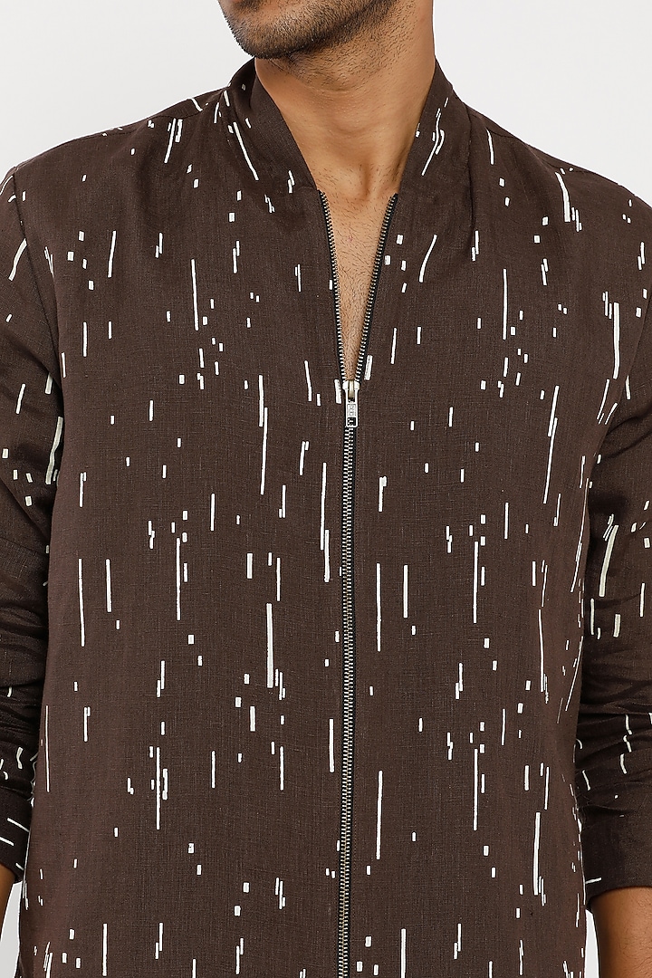Coffee Brown Linen Jacket by Son Of A Noble SNOB Men at Pernia's Pop Up Shop