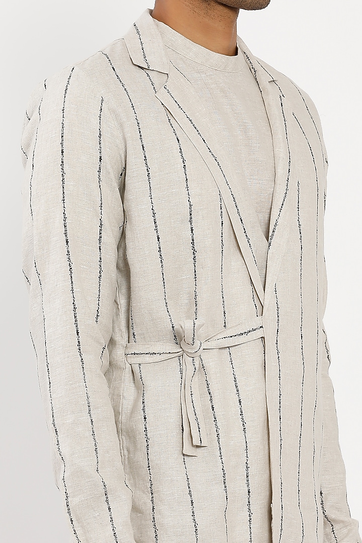 Ivory Linen Blazer by Son Of A Noble SNOB Men at Pernia's Pop Up Shop