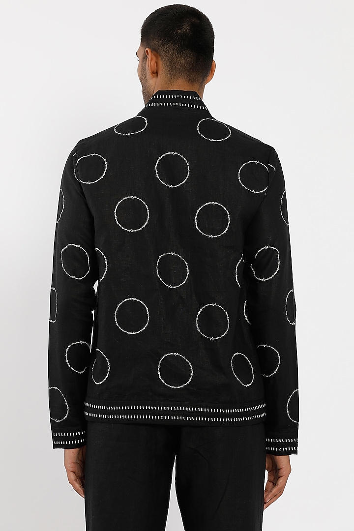 Black Linen Jacket by Son Of A Noble SNOB Men at Pernia's Pop Up Shop