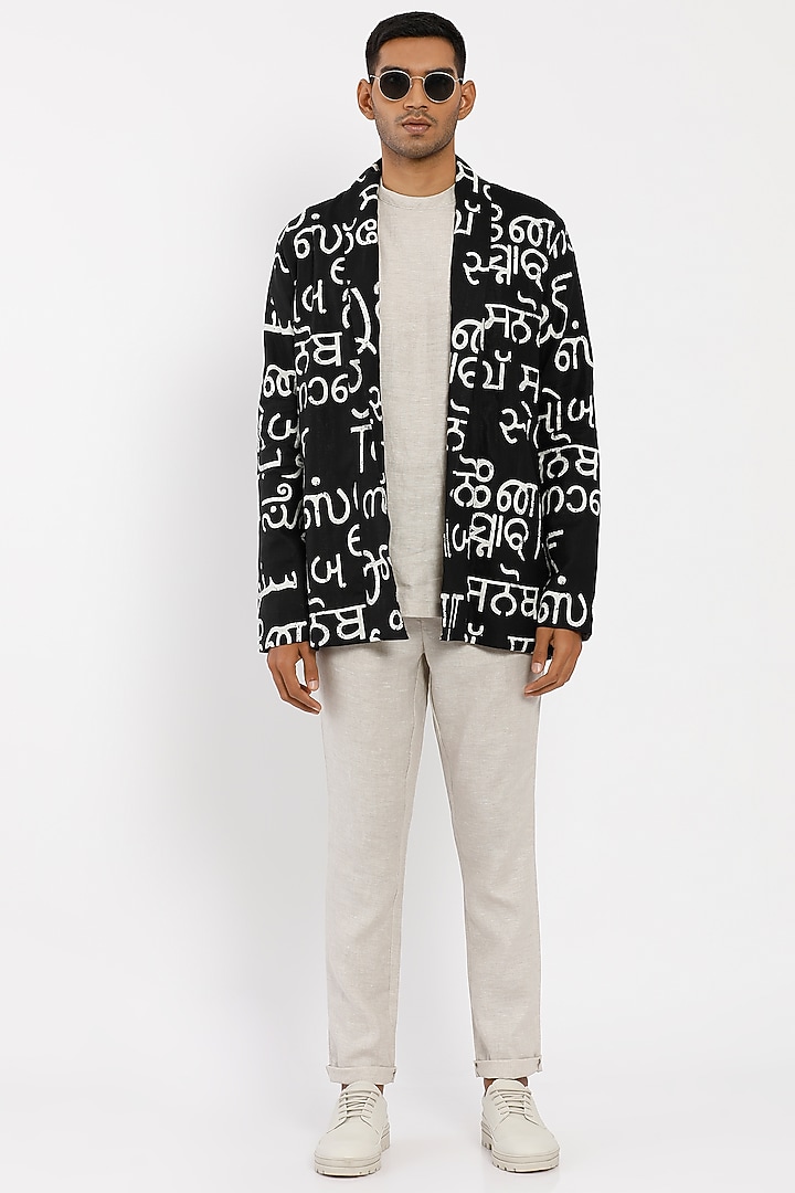 Black Linen Jacket by Son Of A Noble SNOB Men at Pernia's Pop Up Shop