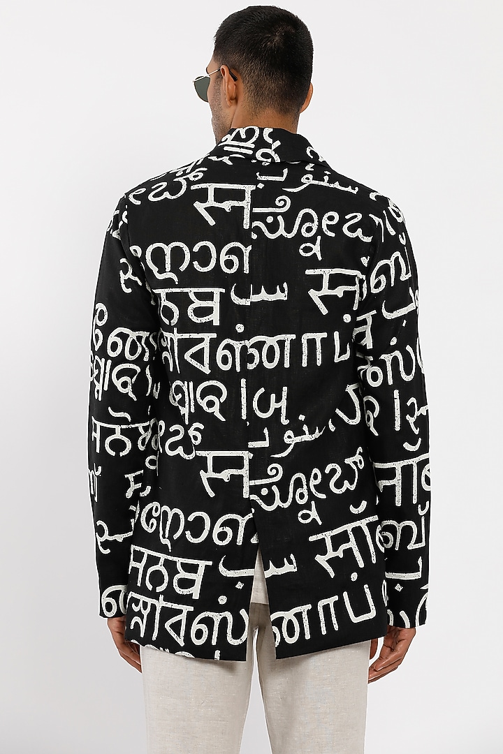 Black Linen Jacket by Son Of A Noble SNOB Men at Pernia's Pop Up Shop