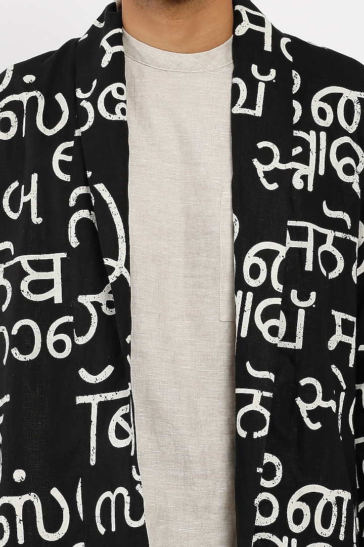 Black Linen Jacket by Son Of A Noble SNOB Men at Pernia's Pop Up Shop