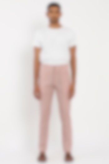 Blush Pink Linen Toco Trousers by Son Of A Noble SNOB Men at Pernia's Pop Up Shop