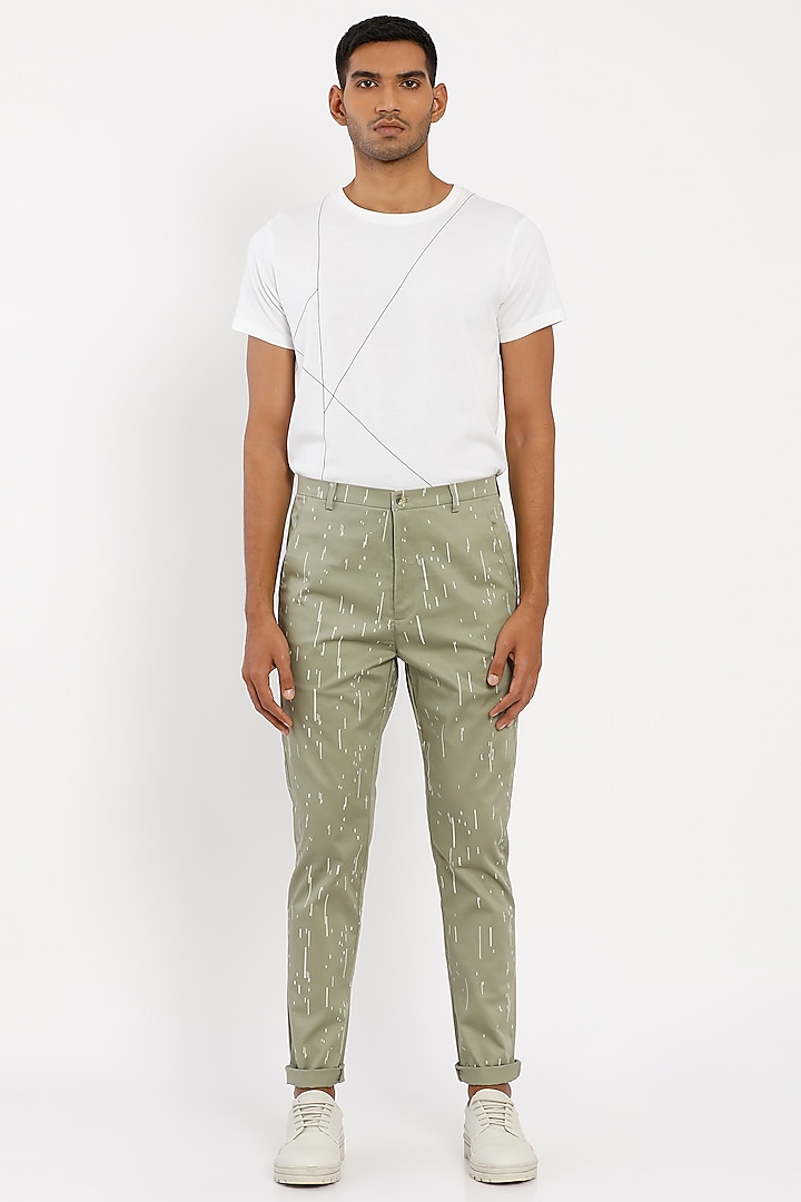 Green Premium Cotton Trousers by Son Of A Noble SNOB Men