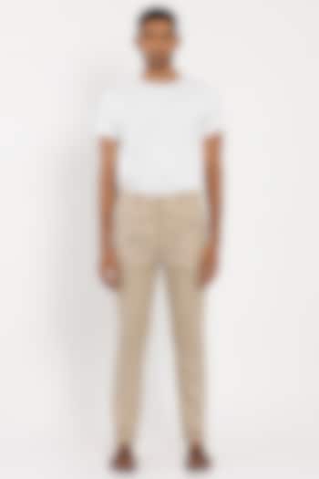 Beige Linen Toco Trousers by Son Of A Noble SNOB Men at Pernia's Pop Up Shop