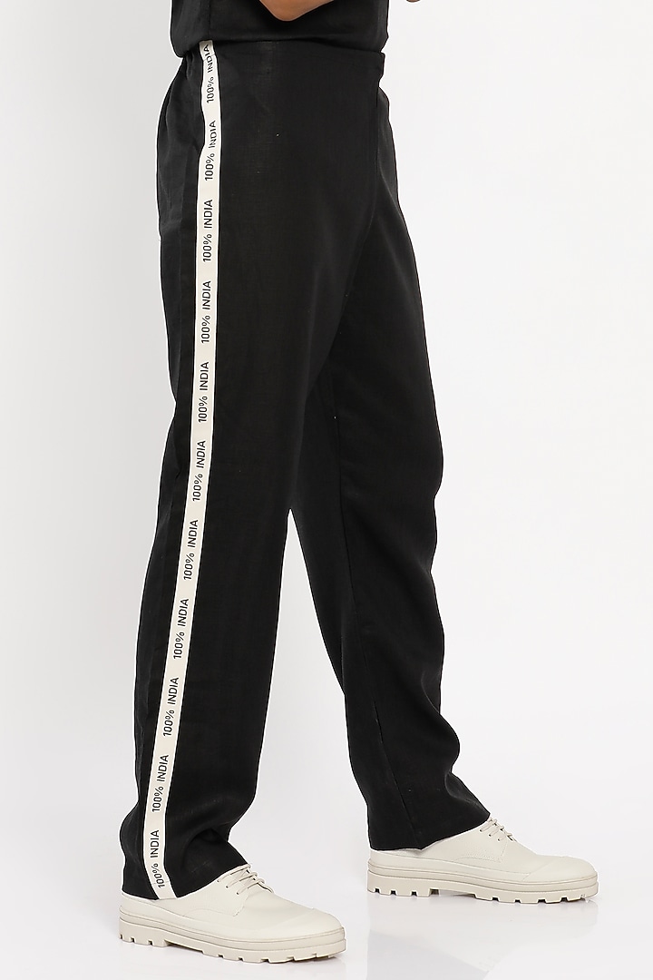 Black Linen Pant Set by Son Of A Noble SNOB Men at Pernia's Pop Up Shop