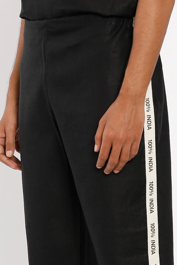 Black Linen Pant Set by Son Of A Noble SNOB Men at Pernia's Pop Up Shop